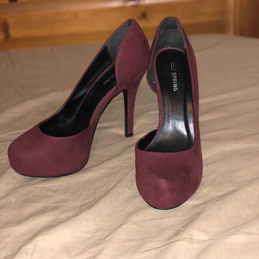 Call It Spring Burgundy heels